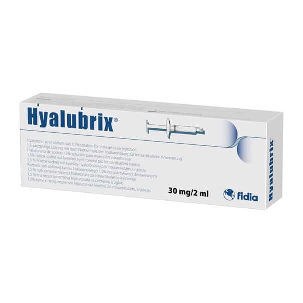 Hyalubrix Gelenkspritze mit 30mg/2ml Hyaluronsäure von Fidia Pharma, sterile Fertigspritze für Gelenkbehandlung