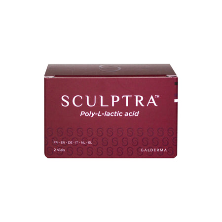 Sculptra Poly-L-Milchsäure 2 Vials von GALDERMA, Kollagen-Stimulator für langanhaltende Gesichtsverjüngung.